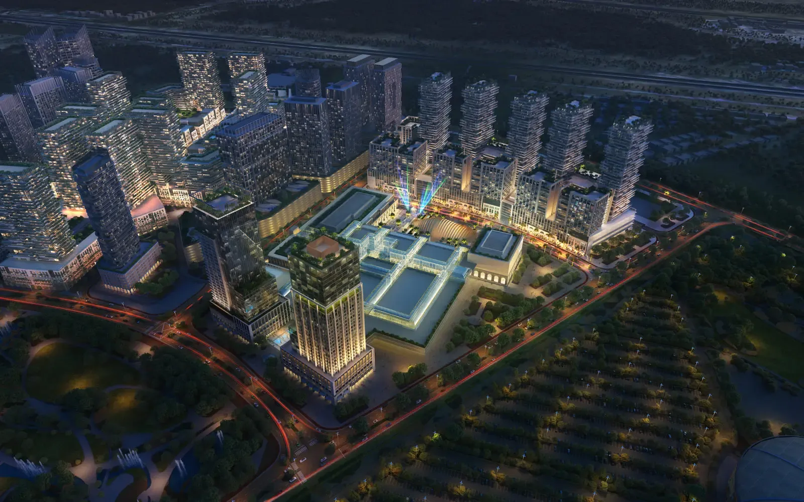 Retail District at Night